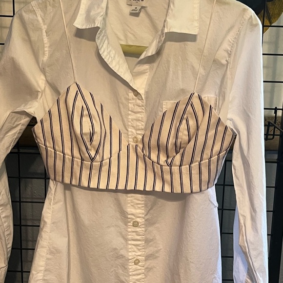 Adam Lippes Striped Cream and Black Bralette Rent the Runway - Picture 12 of 12